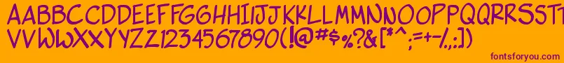 フォントside k bold – オレンジの背景に紫のフォント