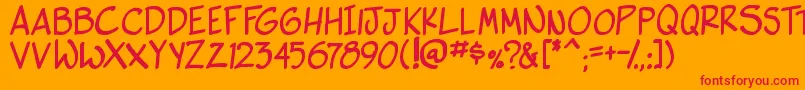 side k bold Font – Red Fonts on Orange Background