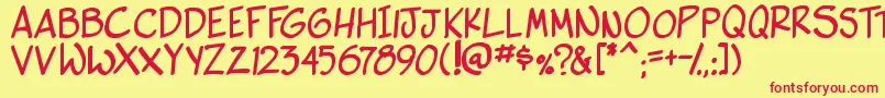 side k bold Font – Red Fonts on Yellow Background