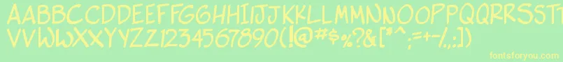 side k bold Font – Yellow Fonts on Green Background