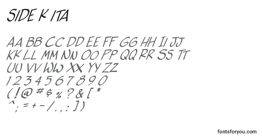 Side k itaフォント–アルファベット、数字、特殊文字