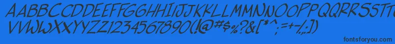 side k ita Font – Black Fonts on Blue Background