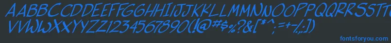 side k ita Font – Blue Fonts on Black Background