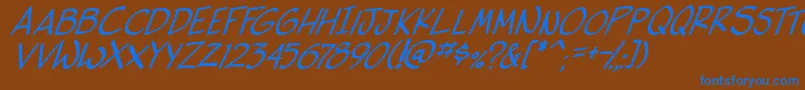 side k ita Font – Blue Fonts on Brown Background