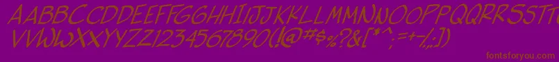 side k ita Font – Brown Fonts on Purple Background