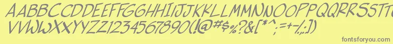 side k ita Font – Gray Fonts on Yellow Background