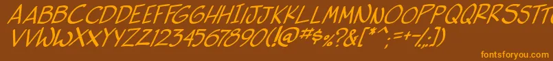 side k ita Font – Orange Fonts on Brown Background