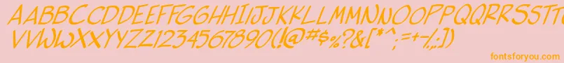 side k ita Font – Orange Fonts on Pink Background