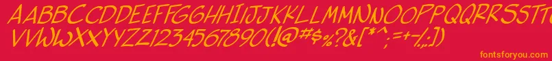 side k ita Font – Orange Fonts on Red Background