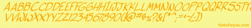 side k ita Font – Orange Fonts on Yellow Background
