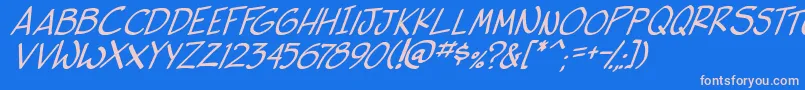 side k ita Font – Pink Fonts on Blue Background