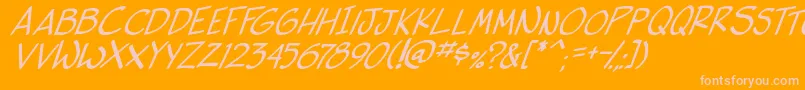 side k ita Font – Pink Fonts on Orange Background