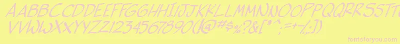 side k ita Font – Pink Fonts on Yellow Background