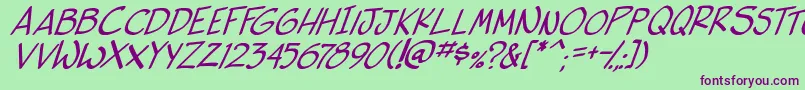 side k ita Font – Purple Fonts on Green Background