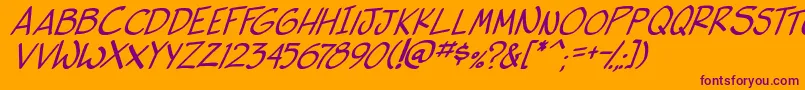 side k ita Font – Purple Fonts on Orange Background