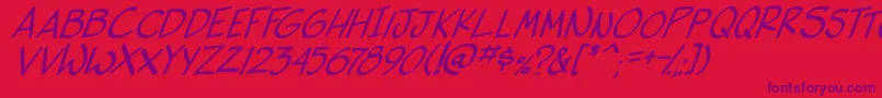 side k ita Font – Purple Fonts on Red Background