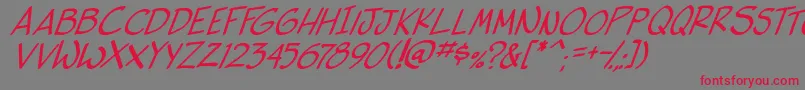 side k ita Font – Red Fonts on Gray Background