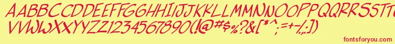 side k ita Font – Red Fonts on Yellow Background