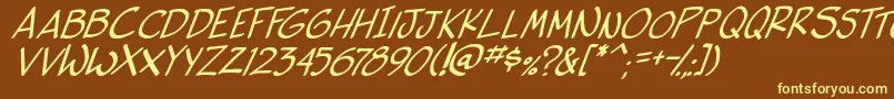 side k ita Font – Yellow Fonts on Brown Background
