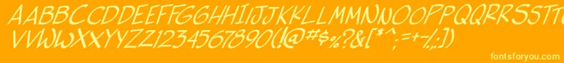 side k ita Font – Yellow Fonts on Orange Background