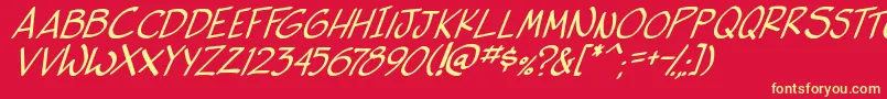 side k ita Font – Yellow Fonts on Red Background