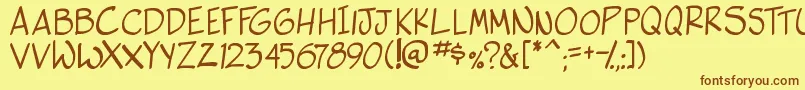 side k Font – Brown Fonts on Yellow Background