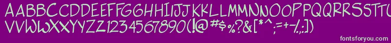 side k Font – Green Fonts on Purple Background