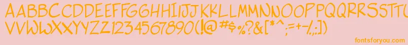 side k Font – Orange Fonts on Pink Background