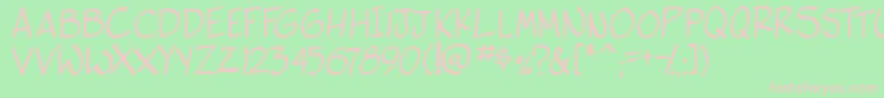 side k-fontti – vaaleanpunaiset fontit vihreällä taustalla