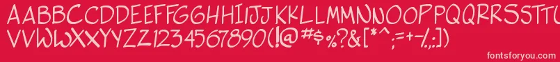 side k Font – Pink Fonts on Red Background