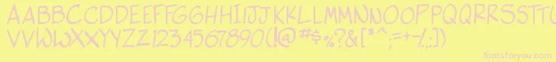 side k Font – Pink Fonts on Yellow Background