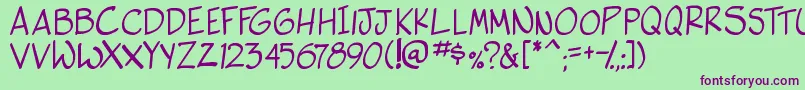 side k Font – Purple Fonts on Green Background