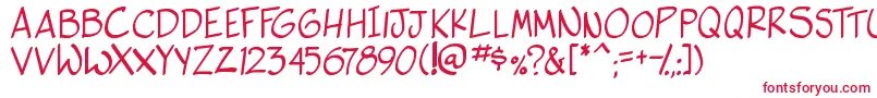 side k Font – Red Fonts on White Background