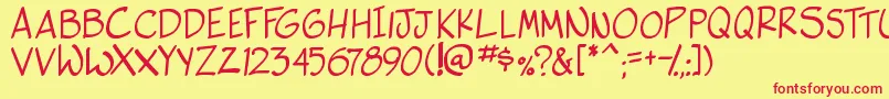 side k-fontti – punaiset fontit keltaisella taustalla