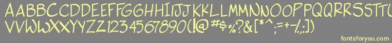 side k-fontti – keltaiset fontit harmaalla taustalla