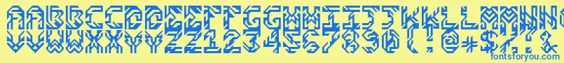 フォントSides v1 0 – 青い文字が黄色の背景にあります。