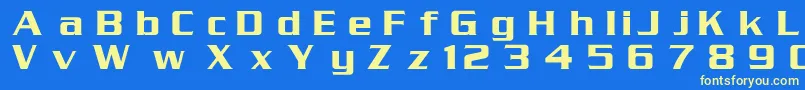 SerpentineRus-Schriftart – Gelbe Schriften auf blauem Hintergrund