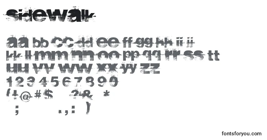 Шрифт Sidewalk (140850) – алфавит, цифры, специальные символы