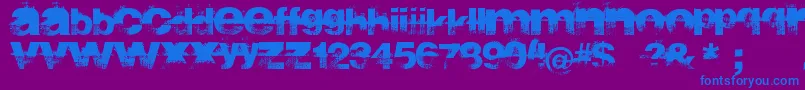 sidewalk Font – Blue Fonts on Purple Background