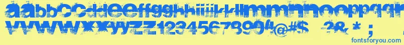 sidewalk Font – Blue Fonts on Yellow Background