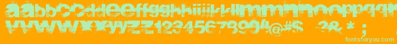 sidewalk Font – Green Fonts on Orange Background