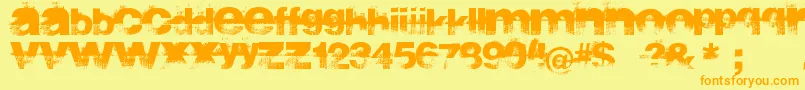 sidewalk Font – Orange Fonts on Yellow Background