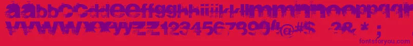 sidewalk Font – Purple Fonts on Red Background