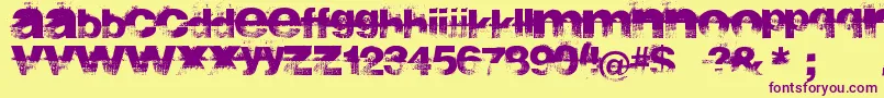 sidewalk Font – Purple Fonts on Yellow Background