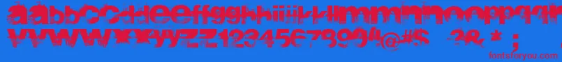 sidewalk Font – Red Fonts on Blue Background