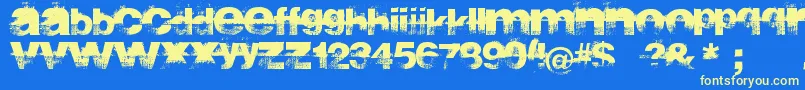 sidewalk Font – Yellow Fonts on Blue Background