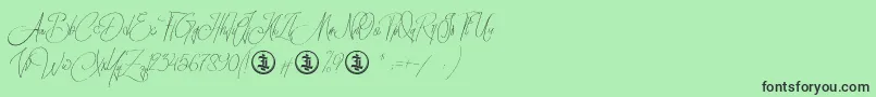 フォントSidoraby Personal Use Only – 緑の背景に黒い文字