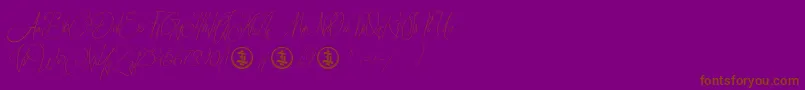 Sidoraby Personal Use Only-Schriftart – Braune Schriften auf violettem Hintergrund