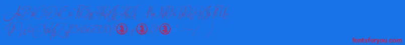 Sidoraby Personal Use Only-Schriftart – Rote Schriften auf blauem Hintergrund