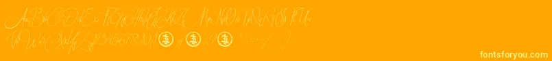 Sidoraby Personal Use Only Font – Yellow Fonts on Orange Background